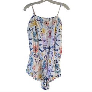 The Lazy Poet Womens Romper 100% Linen Size Medium Multicolor NWT
